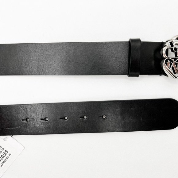 Alexander MCQUEEN Seal Buckle 40mm Wide Leather Belt - Picture 5 of 7